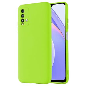 Husa protectie, interior de catifea, compatibila cu Xiaomi Redmi 9T, FONIX BloomShield, silicon, margini ridicate, slim, Verde neon