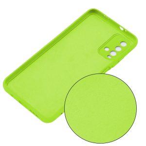 Husa protectie, interior de catifea, compatibila cu Xiaomi Redmi 9T, FONIX BloomShield, silicon, margini ridicate, slim, Verde neon2