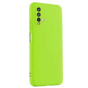 Husa protectie, interior de catifea, compatibila cu Xiaomi Redmi 9T, FONIX BloomShield, silicon, margini ridicate, slim, Verde neon3