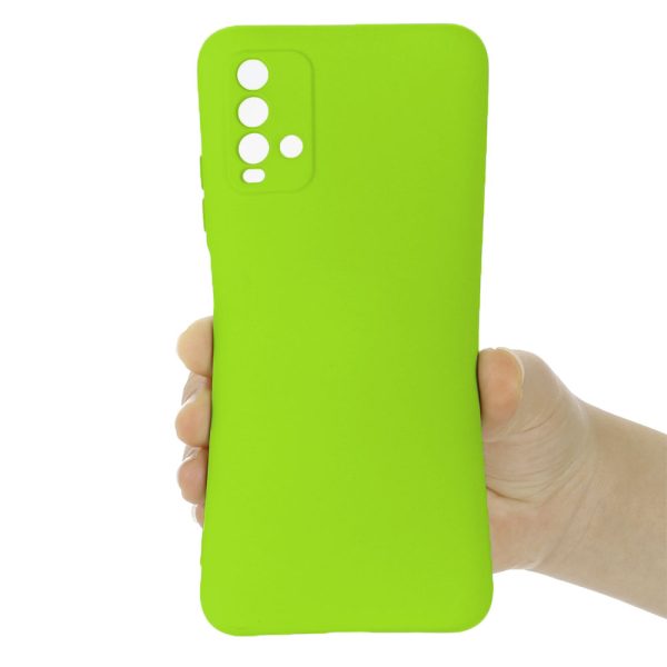 Husa protectie, interior de catifea, compatibila cu Xiaomi Redmi 9T, FONIX BloomShield, silicon, margini ridicate, slim, Verde neon