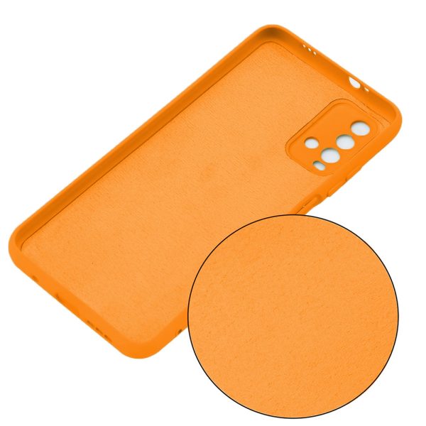 Husa protectie, interior de catifea, compatibila cu Xiaomi Redmi 9T, FONIX BloomShield, silicon, margini ridicate, slim, Portocaliu neon2