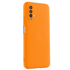 Husa protectie, interior de catifea, compatibila cu Xiaomi Redmi 9T, FONIX BloomShield, silicon, margini ridicate, slim, Portocaliu neon3