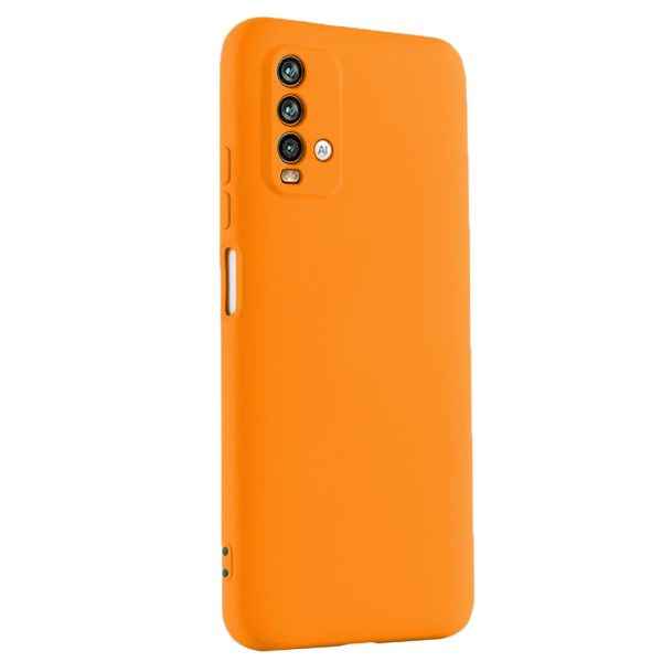 Husa protectie, interior de catifea, compatibila cu Xiaomi Redmi 9T, FONIX BloomShield, silicon, margini ridicate, slim, Portocaliu neon3