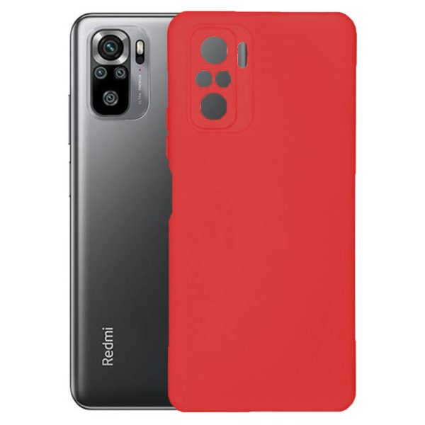 Husa protectie, interior de catifea, compatibila cu Xiaomi Redmi Note 10 Pro / Note 10 Pro Max, FONIX BloomShield, silicon, margini ridicate, slim, Rosu