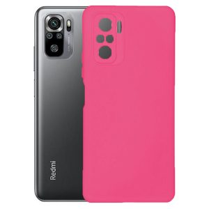 Husa protectie, interior de catifea, compatibila cu Xiaomi Redmi Note 10 Pro / Note 10 Pro Max, FONIX BloomShield, silicon, margini ridicate, slim, Roz neon