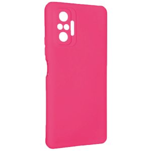 Husa protectie, interior de catifea, compatibila cu Xiaomi Redmi Note 10 Pro / Note 10 Pro Max, FONIX BloomShield, silicon, margini ridicate, slim, Roz neon3