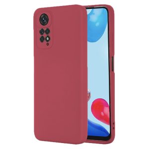 Husa protectie, interior de catifea, compatibila cu Xiaomi Redmi Note 11 Pro, FONIX BloomShield, silicon, margini ridicate, slim, Visiniu