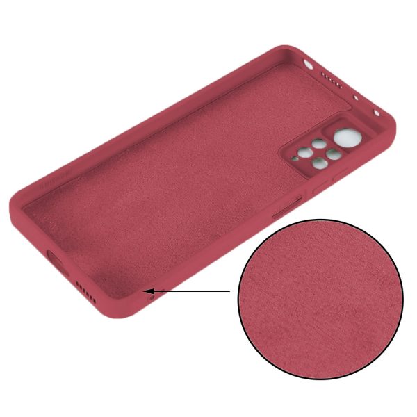 Husa protectie, interior de catifea, compatibila cu Xiaomi Redmi Note 11 Pro, FONIX BloomShield, silicon, margini ridicate, slim, Visiniu3