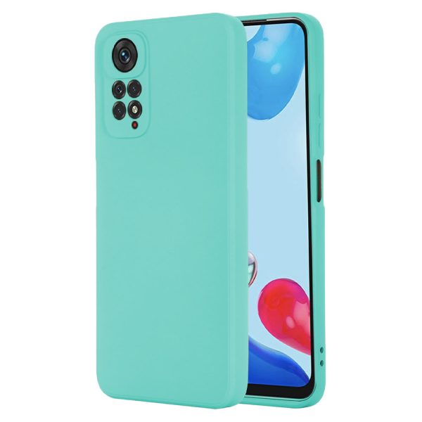 Husa protectie, interior de catifea, compatibila cu Xiaomi Redmi Note 11 Pro, FONIX BloomShield, silicon, margini ridicate, slim, Turcoaz