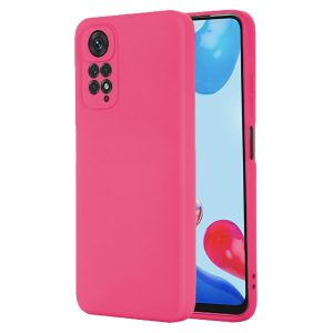 Husa protectie, interior de catifea, compatibila cu Xiaomi Redmi Note 11 Pro, FONIX BloomShield, silicon, margini ridicate, slim, Roz neon