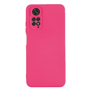 Husa protectie, interior de catifea, compatibila cu Xiaomi Redmi Note 11 Pro, FONIX BloomShield, silicon, margini ridicate, slim, Roz neon2