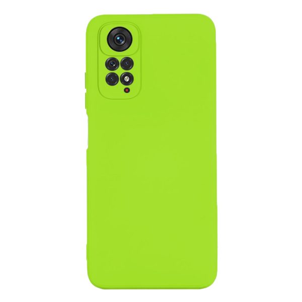 Husa protectie, interior de catifea, compatibila cu Xiaomi Redmi Note 11 Pro, FONIX BloomShield, silicon, margini ridicate, slim, Verde neon2