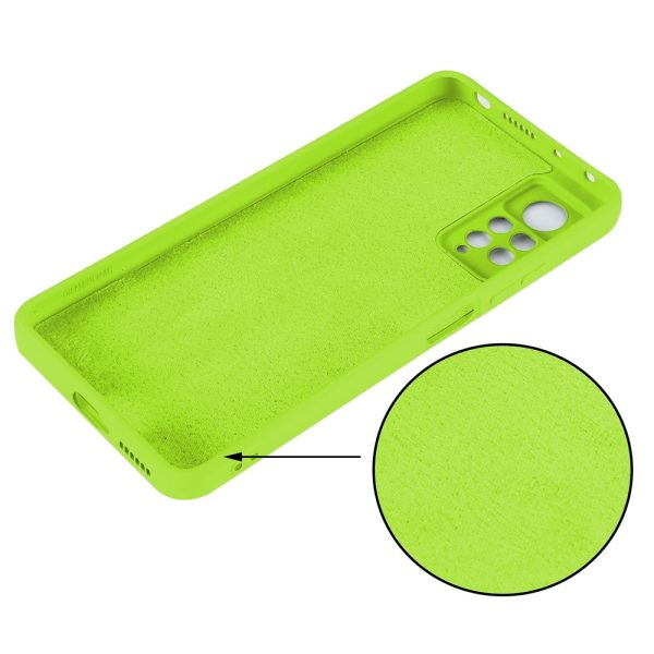 Husa protectie, interior de catifea, compatibila cu Xiaomi Redmi Note 11 Pro, FONIX BloomShield, silicon, margini ridicate, slim, Verde neon3