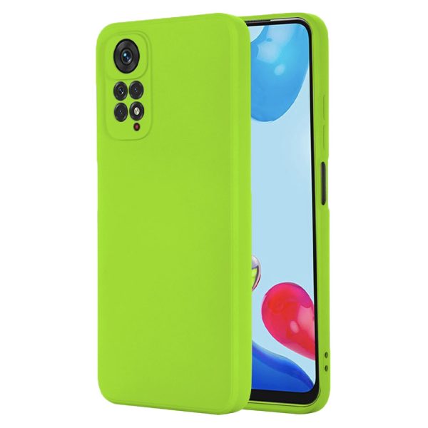 Husa protectie, interior de catifea, compatibila cu Xiaomi Redmi Note 11 Pro, FONIX BloomShield, silicon, margini ridicate, slim, Verde neon