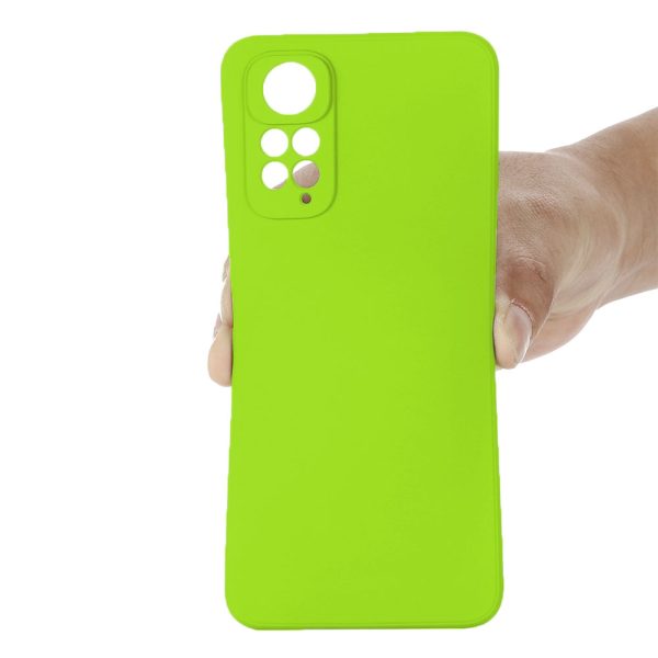 Husa protectie, interior de catifea, compatibila cu Xiaomi Redmi Note 11 Pro, FONIX BloomShield, silicon, margini ridicate, slim, Verde neon