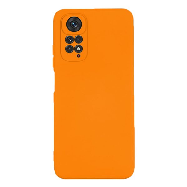 Husa protectie, interior de catifea, compatibila cu Xiaomi Redmi Note 11 Pro, FONIX BloomShield, silicon, margini ridicate, slim, Portocaliu neon2