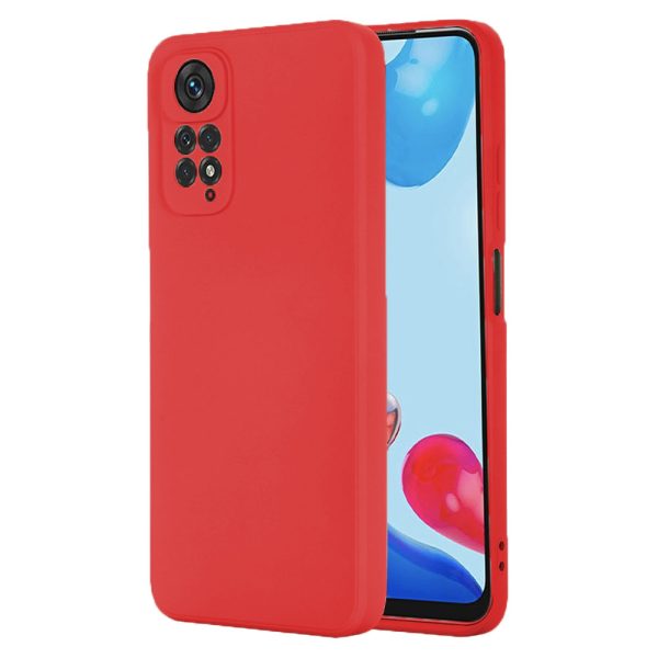 Husa protectie, interior de catifea, compatibila cu Xiaomi Redmi Note 11 4G / Note 11S, FONIX BloomShield, silicon, margini ridicate, slim, Rosu