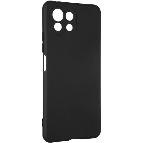 Husa protectie, interior de catifea, compatibila cu Xiaomi Mi 11 Lite, FONIX BloomShield, silicon, margini ridicate, slim, Negru