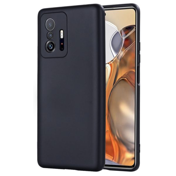 Husa protectie, interior de catifea, compatibila cu Xiaomi 11T / 11T Pro, FONIX BloomShield, silicon, margini ridicate, slim, Negru