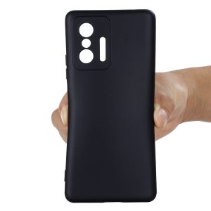 Husa protectie, interior de catifea, compatibila cu Xiaomi 11T / 11T Pro, FONIX BloomShield, silicon, margini ridicate, slim, Negru