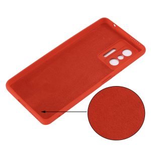 Husa protectie, interior de catifea, compatibila cu Xiaomi 11T / 11T Pro, FONIX BloomShield, silicon, margini ridicate, slim, Rosu3