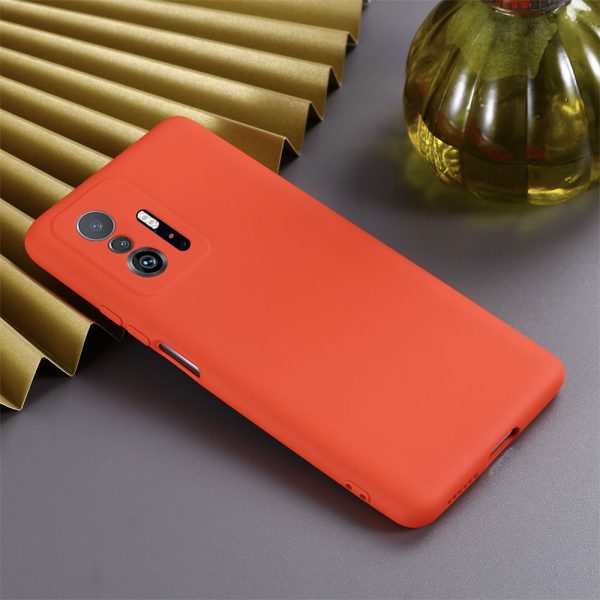 Husa protectie, interior de catifea, compatibila cu Xiaomi 11T / 11T Pro, FONIX BloomShield, silicon, margini ridicate, slim, Rosu4