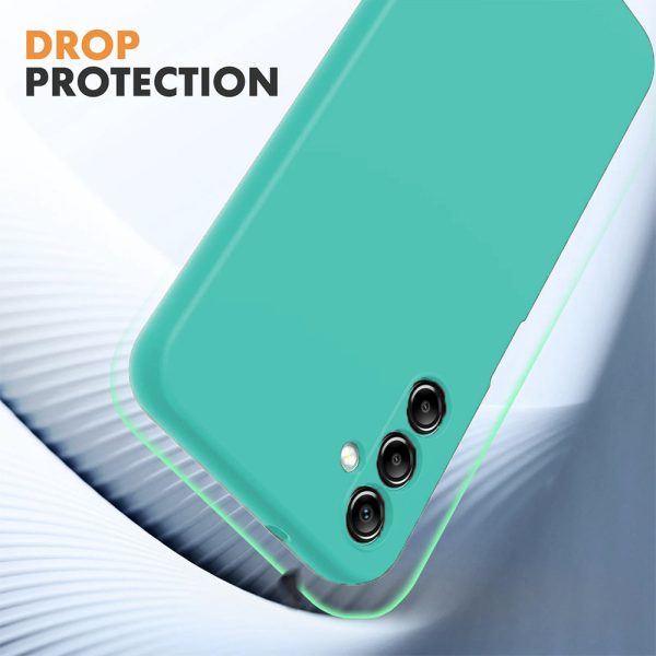 Husa protectie, interior de catifea, compatibila cu Samsung Galaxy A14 4G / A14 5G, FONIX BloomShield, silicon, margini ridicate, slim, Turcoaz3