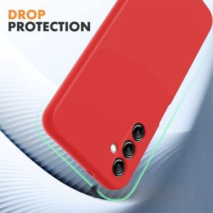 Husa protectie, interior de catifea, compatibila cu Samsung Galaxy A54 5G, FONIX BloomShield, silicon, margini ridicate, slim, Rosu3