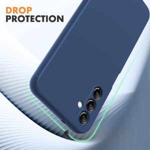 Husa protectie, interior de catifea, compatibila cu Samsung Galaxy A54 5G, FONIX BloomShield, silicon, margini ridicate, slim, Albastru inchis3