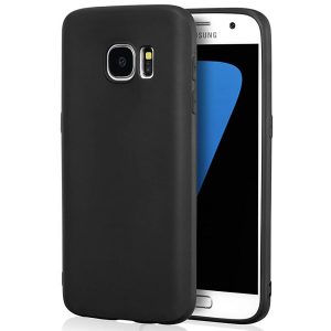 Husa protectie, interior de catifea, compatibila cu Samsung Galaxy S7, FONIX BloomShield, silicon, margini ridicate, slim, Negru