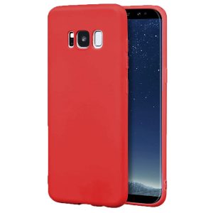 Husa protectie, interior de catifea, compatibila cu Samsung Galaxy S8, FONIX BloomShield, silicon, margini ridicate, slim, Rosu