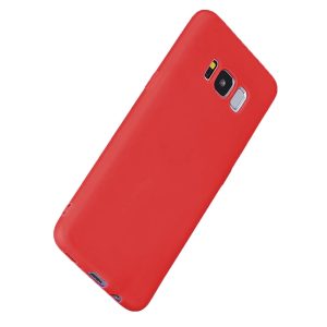 Husa protectie, interior de catifea, compatibila cu Samsung Galaxy S8, FONIX BloomShield, silicon, margini ridicate, slim, Rosu4