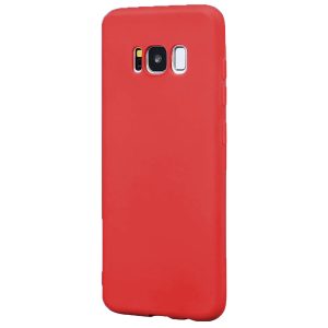 Husa protectie, interior de catifea, compatibila cu Samsung Galaxy S8, FONIX BloomShield, silicon, margini ridicate, slim, Rosu5