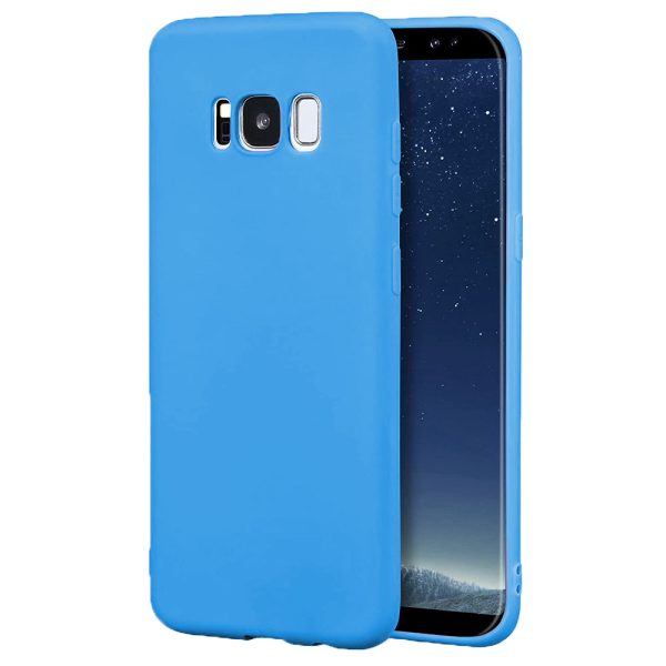 Husa protectie, interior de catifea, compatibila cu Samsung Galaxy S8, FONIX BloomShield, silicon, margini ridicate, slim, Albastru