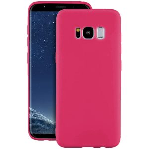 Husa protectie, interior de catifea, compatibila cu Samsung Galaxy S8, FONIX BloomShield, silicon, margini ridicate, slim, Roz neon2