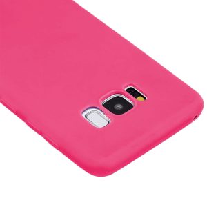 Husa protectie, interior de catifea, compatibila cu Samsung Galaxy S8, FONIX BloomShield, silicon, margini ridicate, slim, Roz neon3