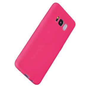 Husa protectie, interior de catifea, compatibila cu Samsung Galaxy S8, FONIX BloomShield, silicon, margini ridicate, slim, Roz neon4