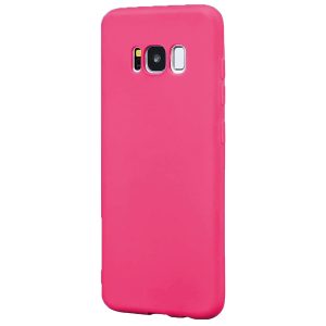 Husa protectie, interior de catifea, compatibila cu Samsung Galaxy S8, FONIX BloomShield, silicon, margini ridicate, slim, Roz neon5