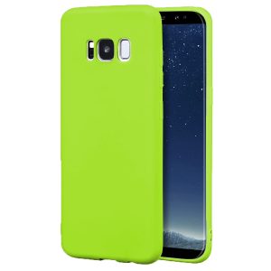 Husa protectie, interior de catifea, compatibila cu Samsung Galaxy S8, FONIX BloomShield, silicon, margini ridicate, slim, Verde neon