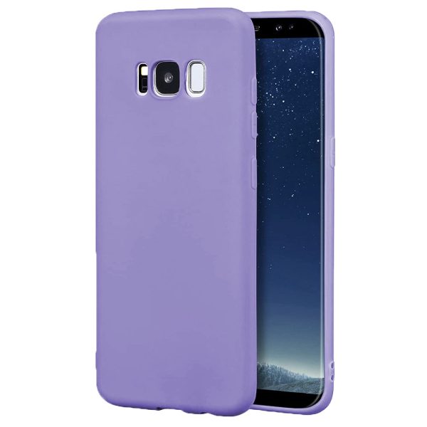 Husa protectie, interior de catifea, compatibila cu Samsung Galaxy S8, FONIX BloomShield, silicon, margini ridicate, slim, Mov