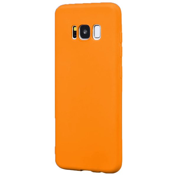 Husa protectie, interior de catifea, compatibila cu Samsung Galaxy S8, FONIX BloomShield, silicon, margini ridicate, slim, Portocaliu neon5