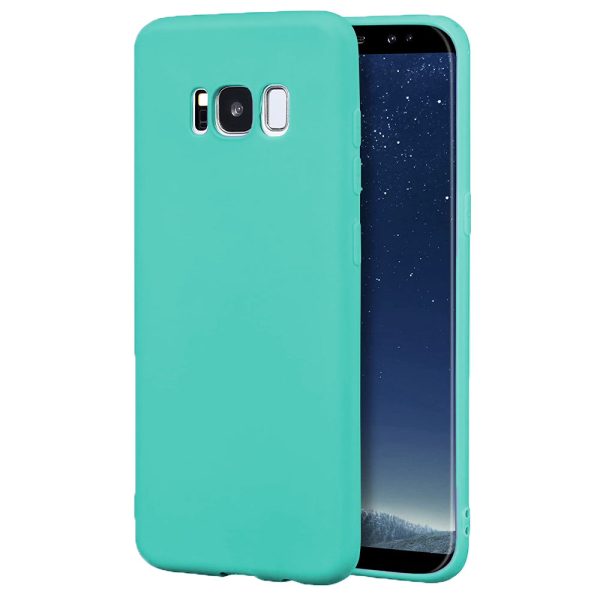 Husa protectie, interior de catifea, compatibila cu Samsung Galaxy S8, FONIX BloomShield, silicon, margini ridicate, slim, Turcoaz