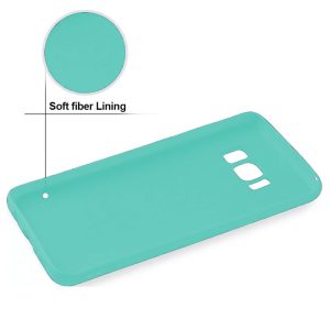 Husa protectie, interior de catifea, compatibila cu Samsung Galaxy S8, FONIX BloomShield, silicon, margini ridicate, slim, Turcoaz