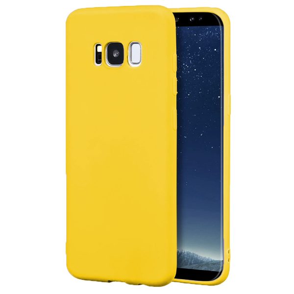 Husa protectie, interior de catifea, compatibila cu Samsung Galaxy S8, FONIX BloomShield, silicon, margini ridicate, slim, Galben