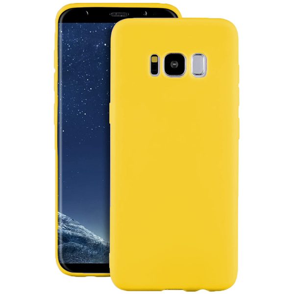 Husa protectie, interior de catifea, compatibila cu Samsung Galaxy S8, FONIX BloomShield, silicon, margini ridicate, slim, Galben2