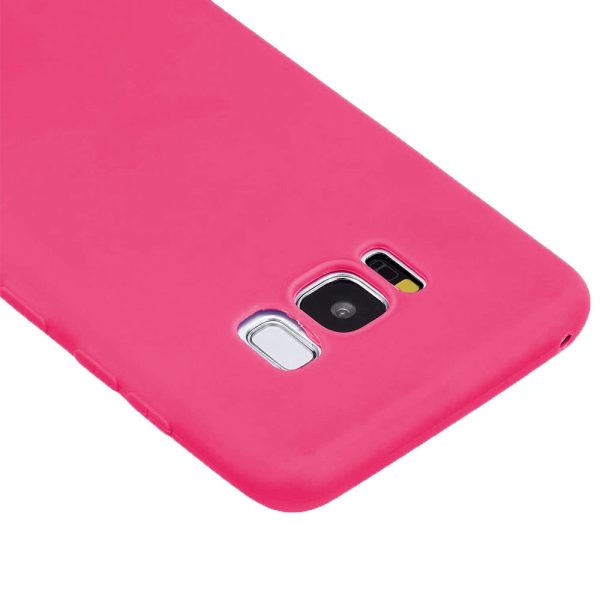 Husa protectie, interior de catifea, compatibila cu Samsung Galaxy S8 Plus, FONIX BloomShield, silicon, margini ridicate, slim, Roz neon3