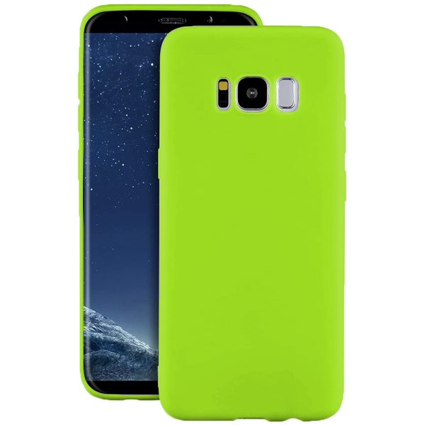 Husa protectie, interior de catifea, compatibila cu Samsung Galaxy S8 Plus, FONIX BloomShield, silicon, margini ridicate, slim, Verde neon2