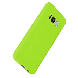 Husa protectie, interior de catifea, compatibila cu Samsung Galaxy S8 Plus, FONIX BloomShield, silicon, margini ridicate, slim, Verde neon4