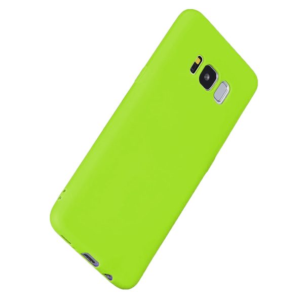 Husa protectie, interior de catifea, compatibila cu Samsung Galaxy S8 Plus, FONIX BloomShield, silicon, margini ridicate, slim, Verde neon4