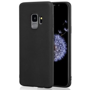 Husa protectie, interior de catifea, compatibila cu Samsung Galaxy S9, FONIX BloomShield, silicon, margini ridicate, slim, Negru